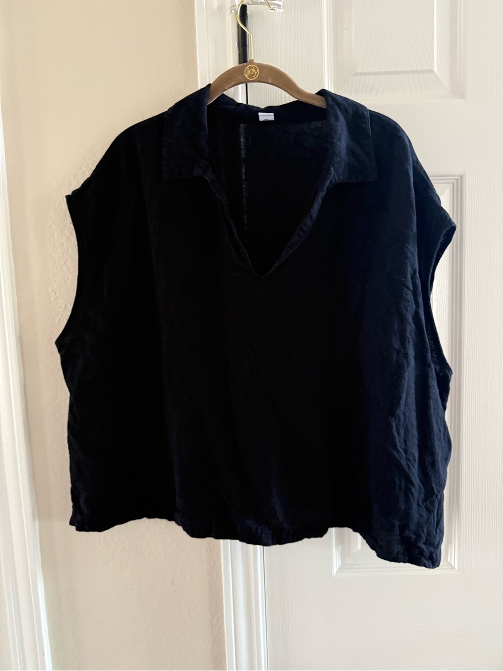 Old Navy Black Relaxed V-Neck Collared Tunic